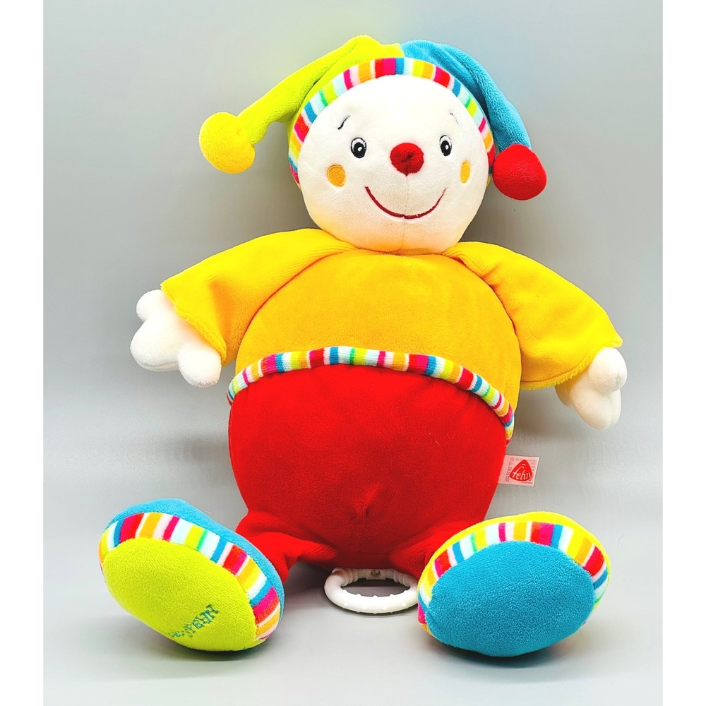 Fehn Musical Clown Crib Pull Plush‎ Somewhere Over the Rainbow Stuffed Toy
